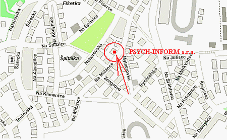 Mapa - sídlo Psych-Inform s.r.o.